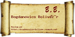 Bogdanovics Bolivár névjegykártya
